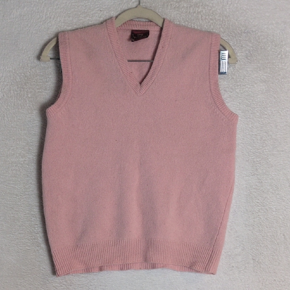 Nordstrom Vintage Women's Pink Lambswool Sweater Vest Size M